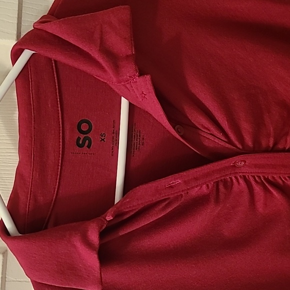 SO BRAND WOMEN'S JUNIOR SIZE SHORT SLEEVE POLO FRONT BUTTON RED DRESS SIZE XS - Picture 3 of 13